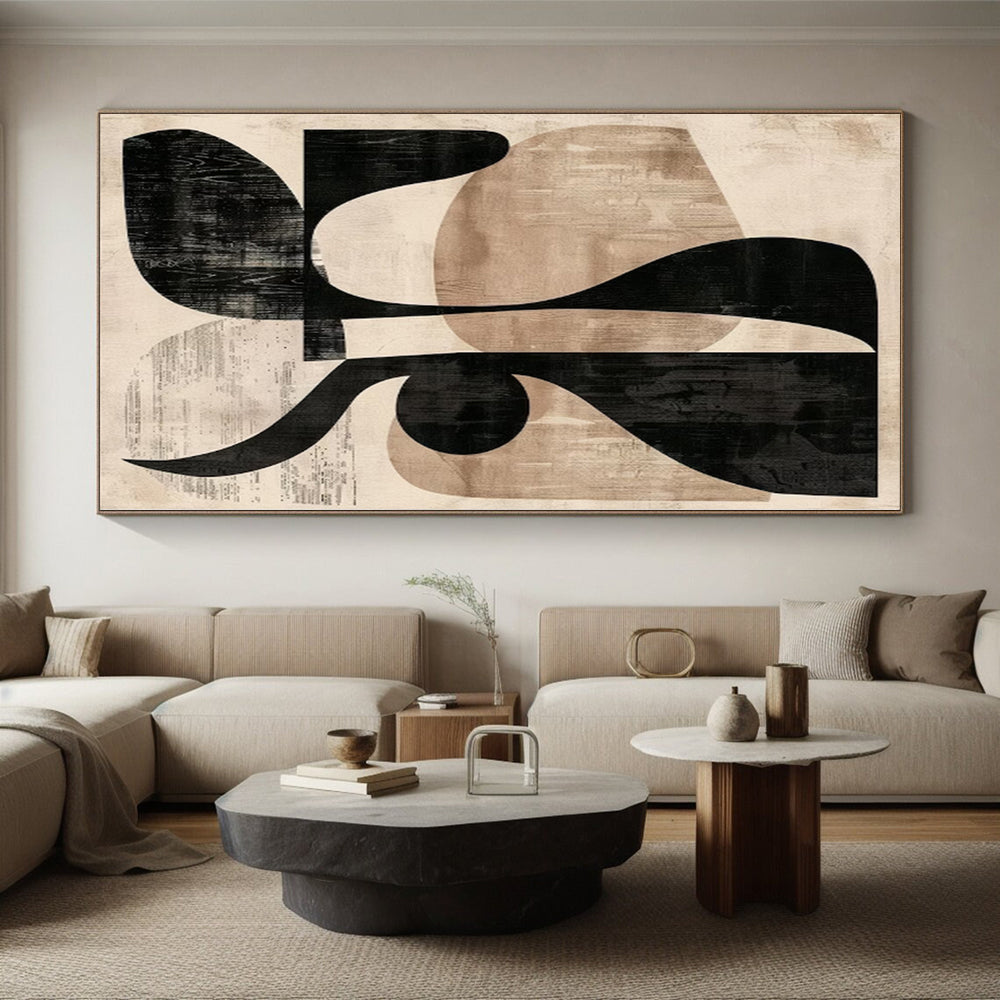 Gigantic Custom Abstract Canvas for Attic Living Space Feature Wall