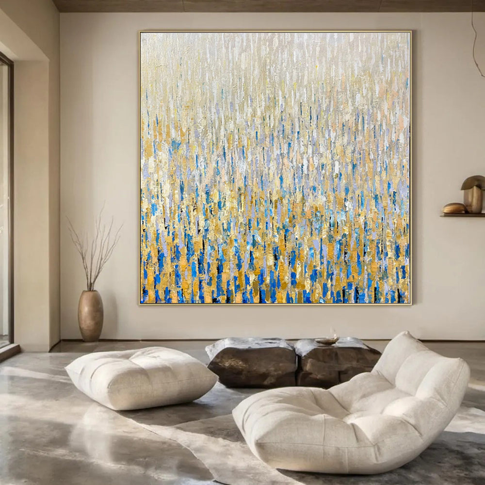 Giant Abstract Art for Linen Closet Interiors - Made to Order Mixed Media on Linen