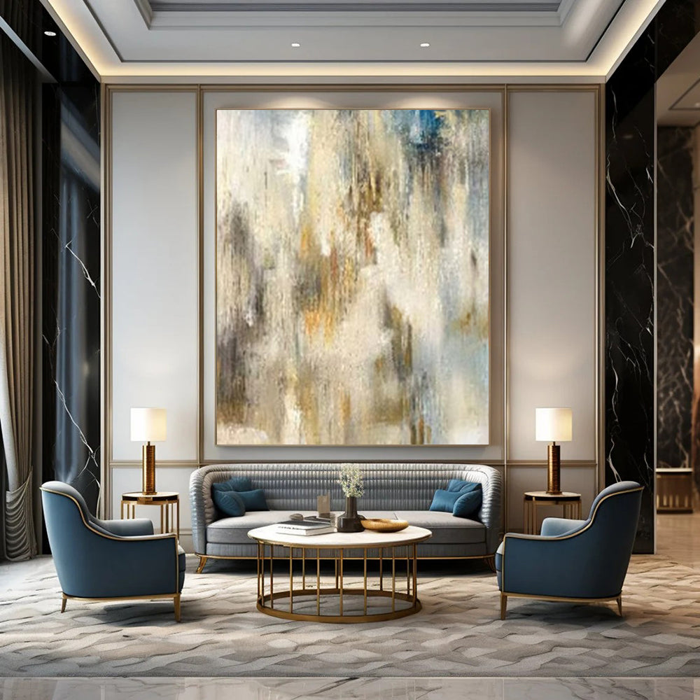 Extra-Vast Hand-Painted Modern Abstract Artwork for Grand Villa Gardens