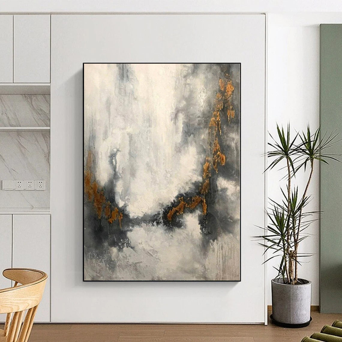 Enormous Custom Abstract Canvas for Pet Nook Feature Wall
