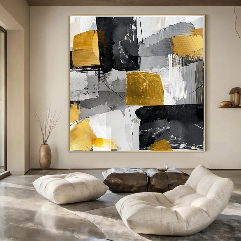 Extra-Huge Hand-Painted Modern Abstract Artwork for Office Boardrooms