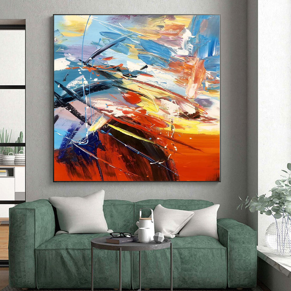 Immense Hand-Painted Abstract Art for Home Gym Equipment and Mirror Walls