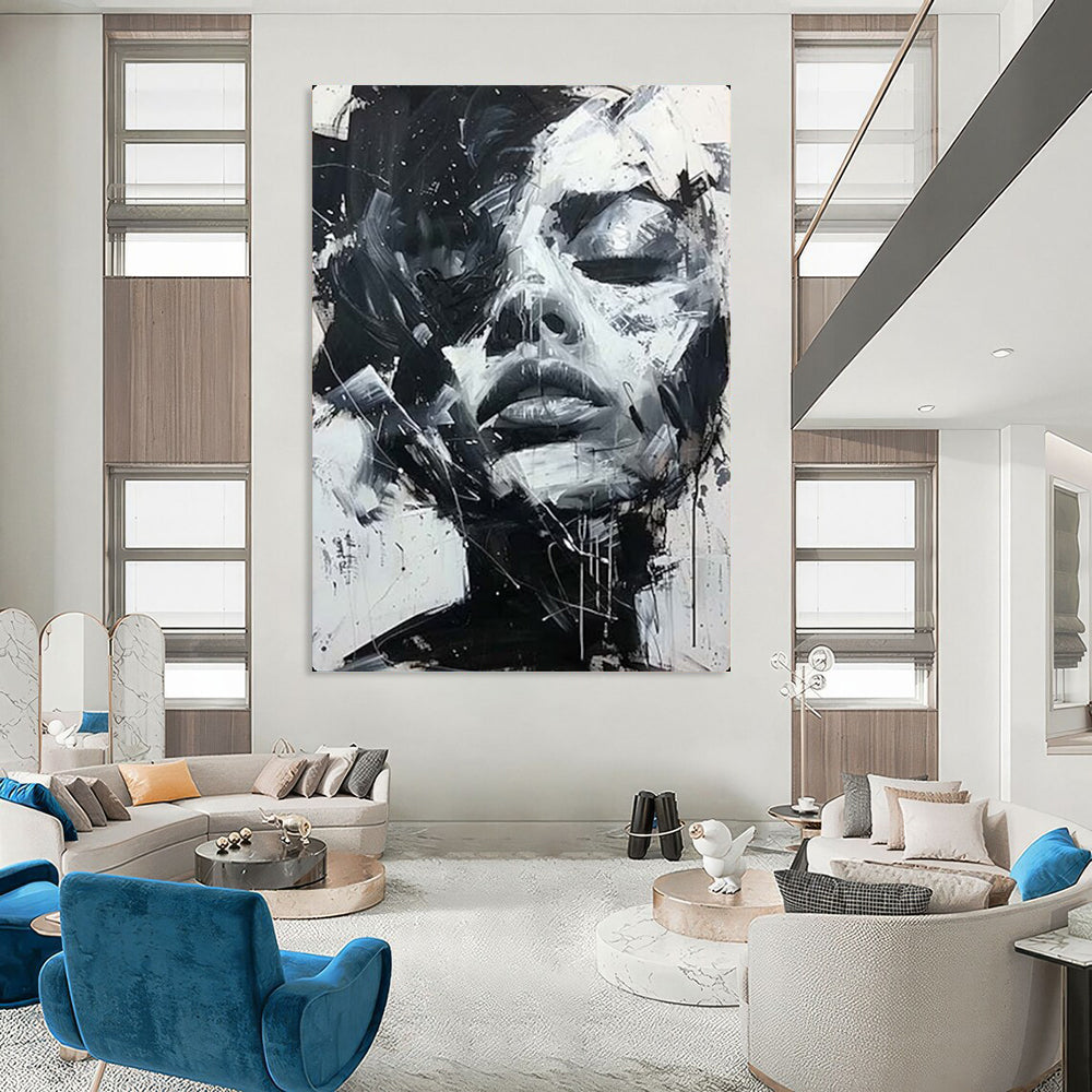 Hand-Painted Large-Scale Textured Abstract Wall Art for Office & Loft LargeART2139
