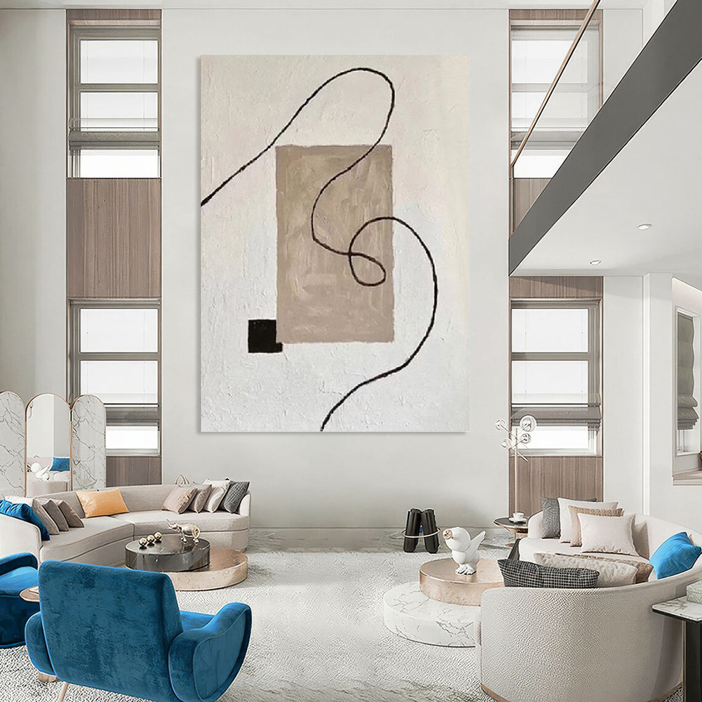 Whimsical Hand - Painted Textured Abstract for Dining Room & Hallway DKH1327