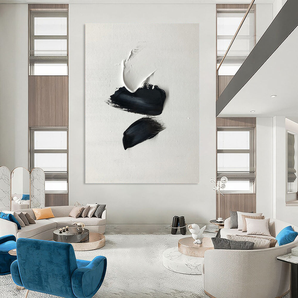 Custom Vertical Hand - Painted Large Abstract Gem for Bedroom and Hotel DKH1666