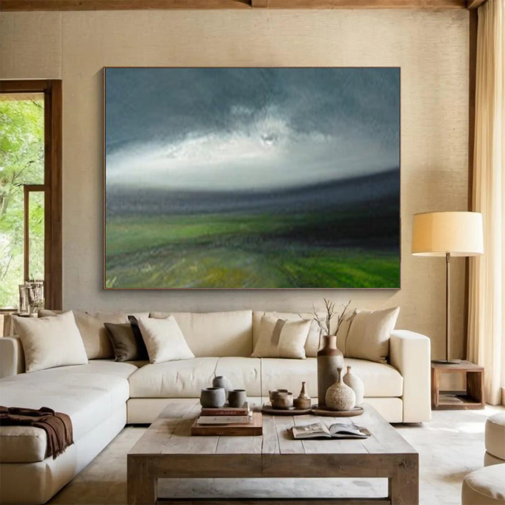 Misty Green Landscape Abstract - Serene Bedroom Escape DLZ005