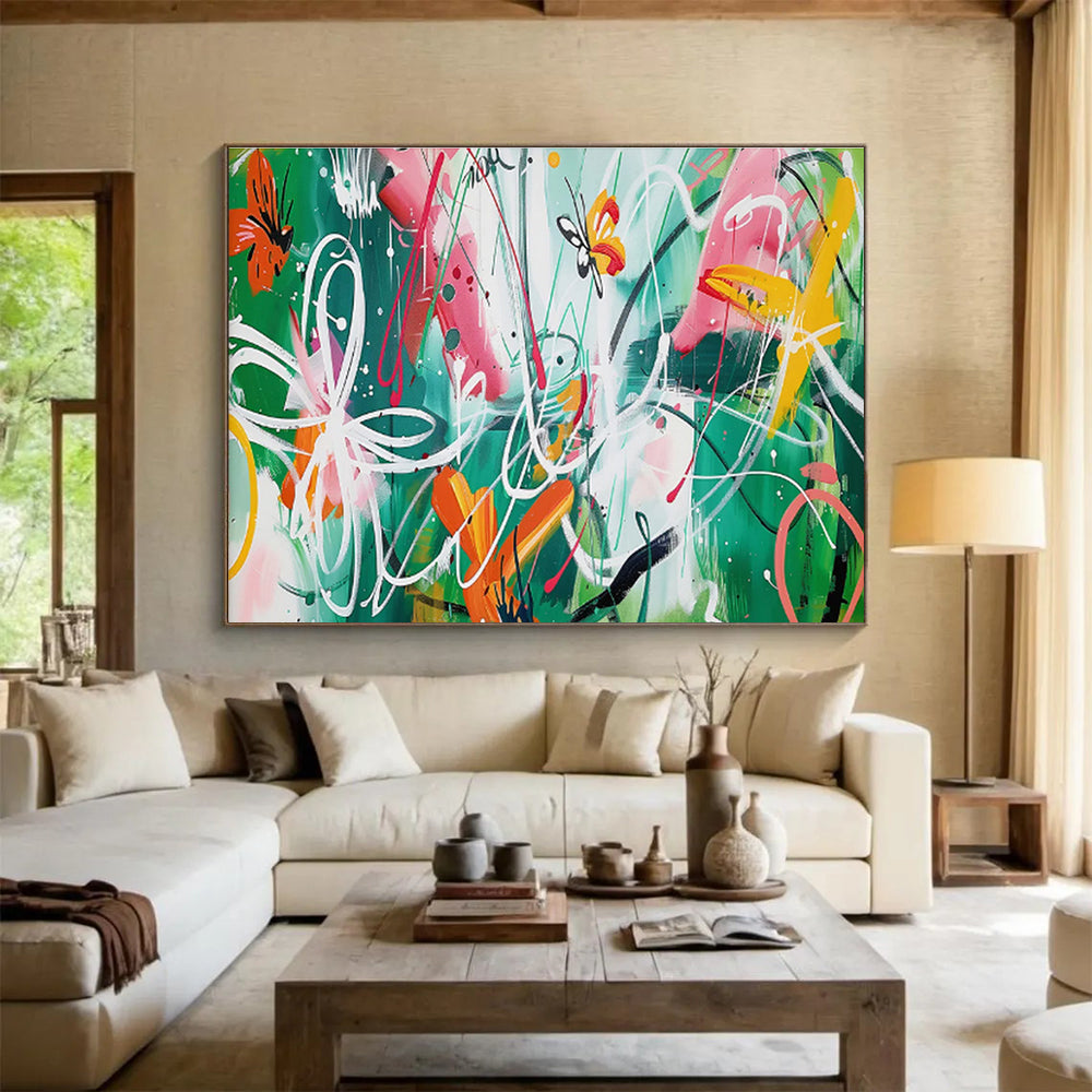 “Lunar Odyssey” Giant Abstract Canvas for Bedroom & Entryway DKH223