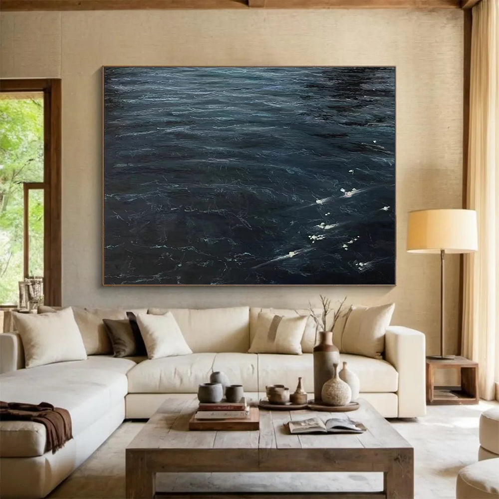 Dark Ocean Waves - Dramatic Coastal Living Room Art DLZ263