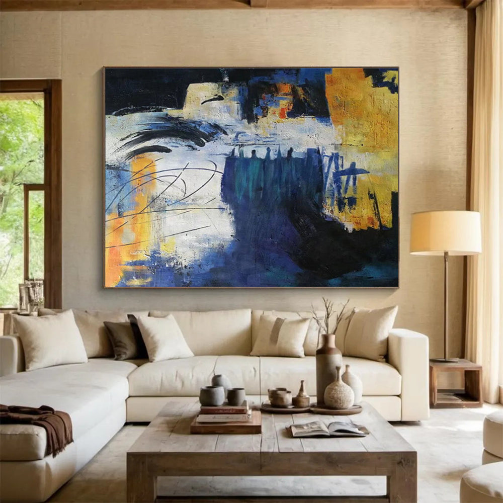 Timeless Original Immense Textured Handmade Abstract Painting for Classic Interiors DKH850