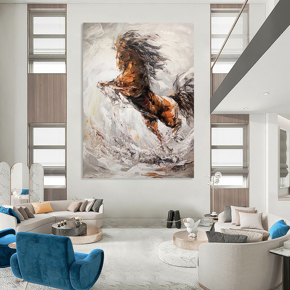 Large - Sized Dynamic Hand - Painted Textured Abstract Painting on Canvas for Living Room & Office DKH1431