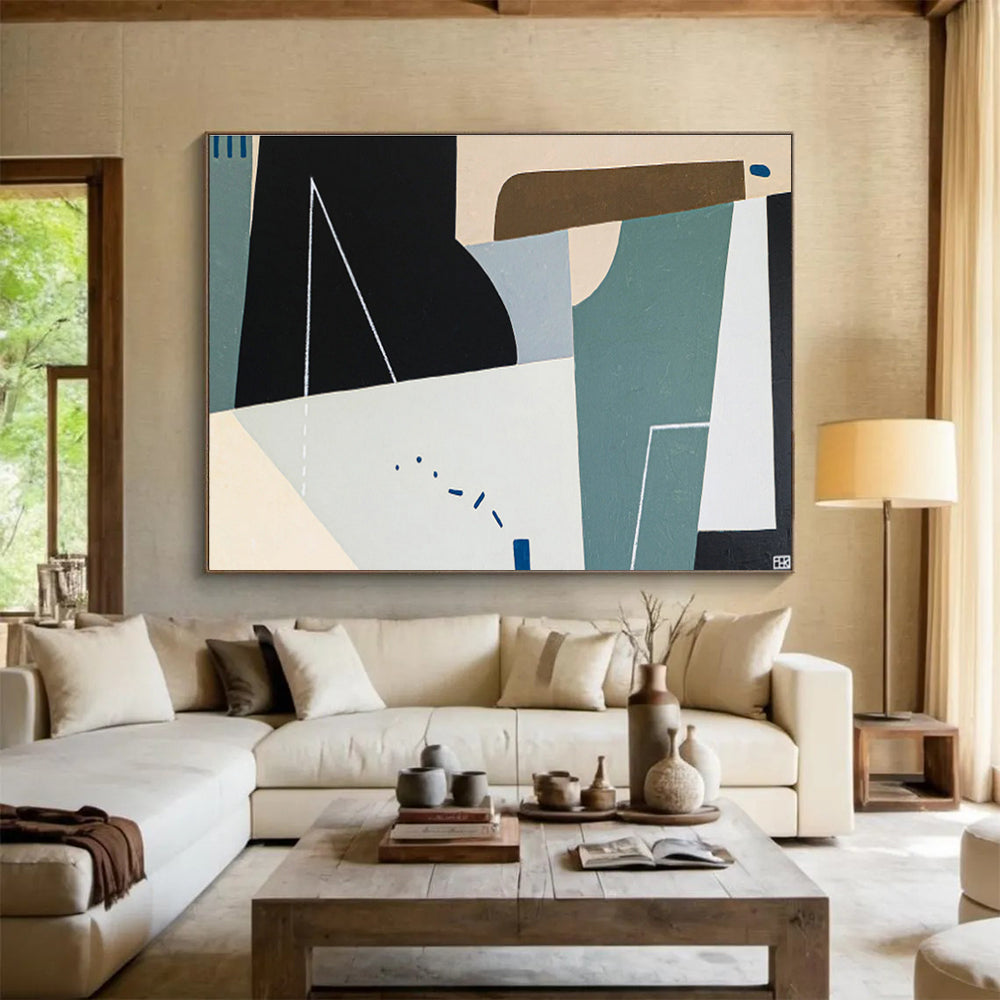 Immense - Sized Hand - Painted Abstract Art for Office & Bar DKH553