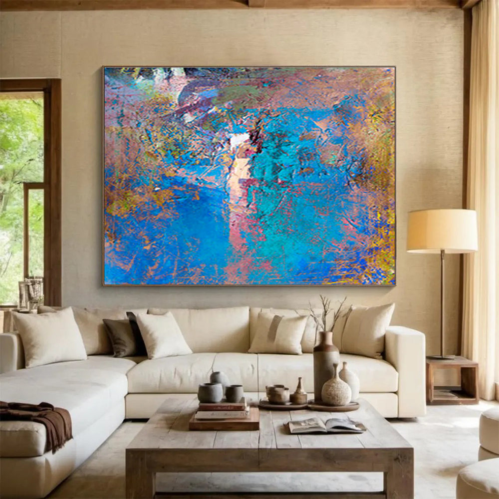 “Harmonious Drifts” Grand Abstract Mural for Hallway & Bedroom DKH366