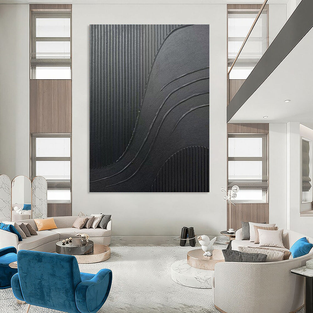 Titanic - Scale Hand - Painted Custom Abstract Canvas (with Layered Textures), for Bedroom and Living Room DKH1482