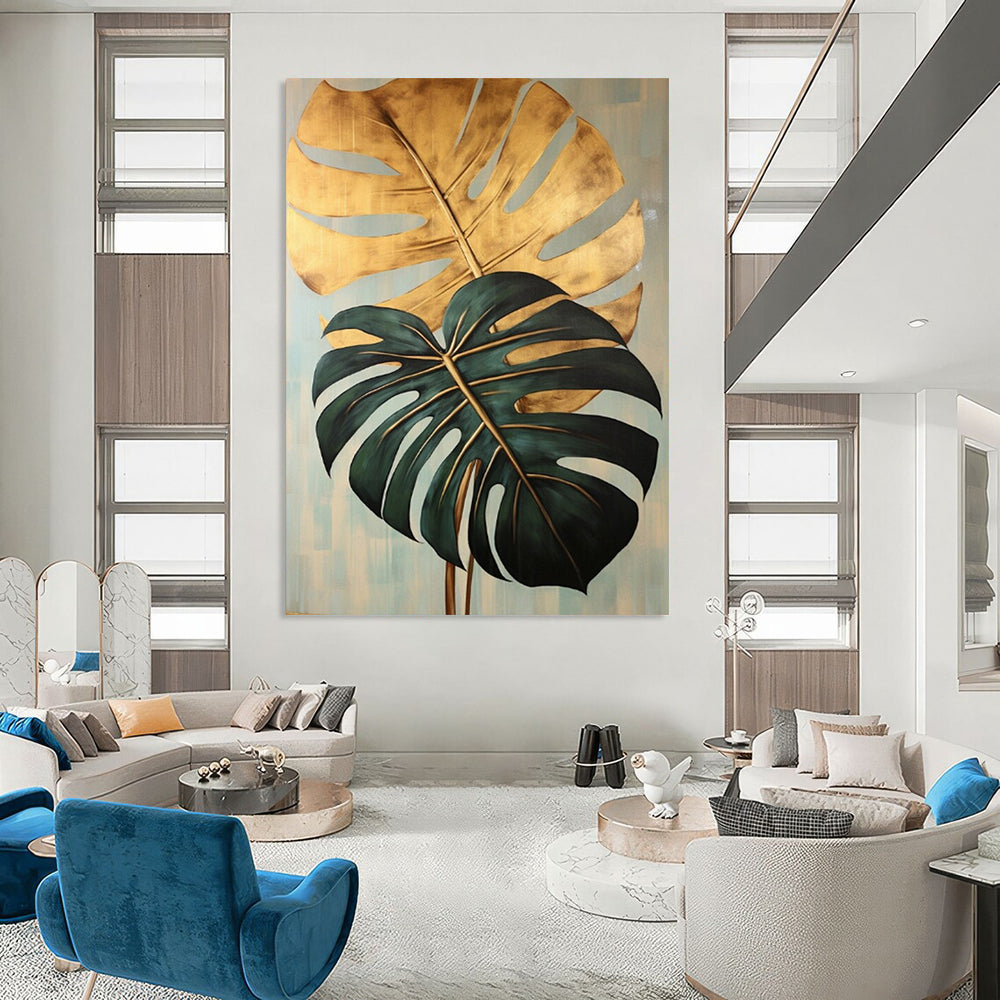 Grand-Scale Hand-Painted Abstract Canvases for Bar & Event Space LargeART2195