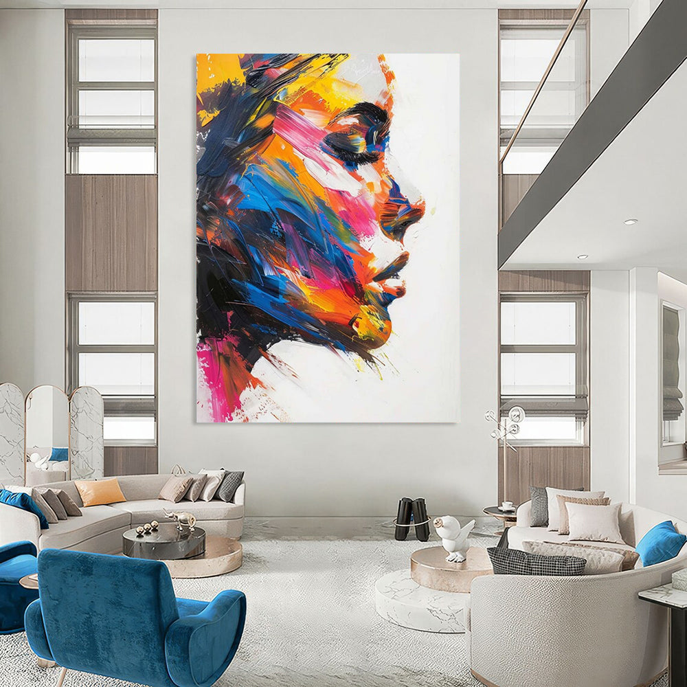 Ethereal Embrace: Immense Hand - Painted Textured Custom Abstract Canvas for Office and Entryway DTP089