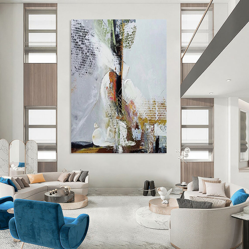 Jumbo Hand - Painted Textured Custom Abstract Canvas for Dining Room and Office DTP043