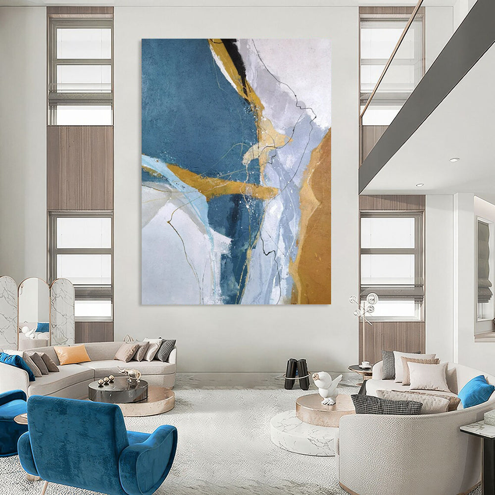 Gigantic-Scale Hand-Painted Abstract Wall Murals for Office & Bar LargeART2332