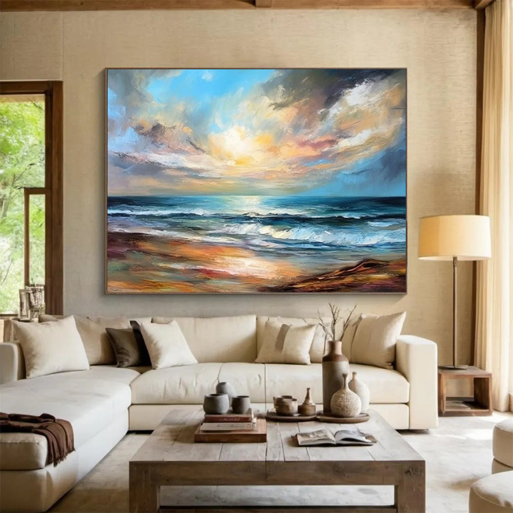 Peaceful Large - Format Abstract Painting for Bedroom & Hallway LargeART1595