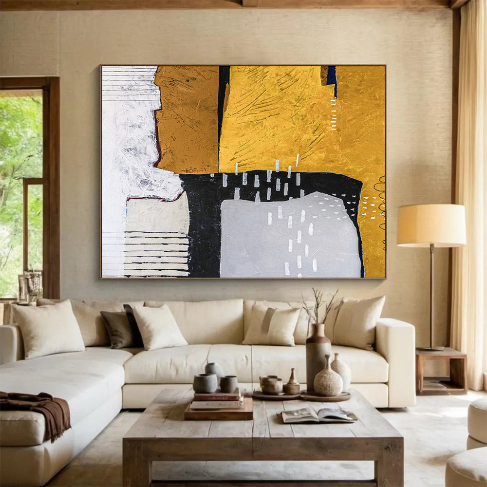 Large - Format Hand - Painted Textured Abstract Painting for Entryway & Bedroom DKH574