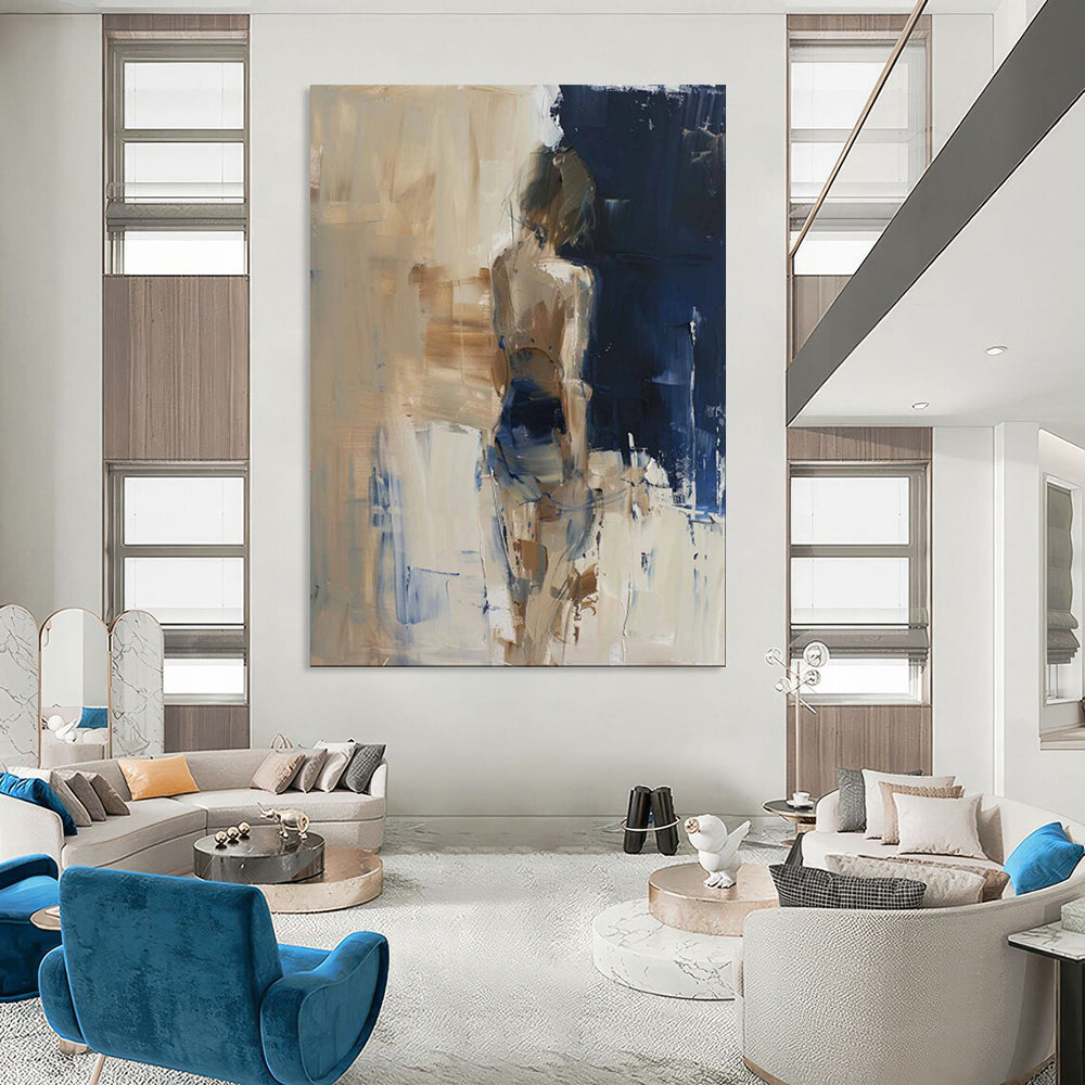 Large-Scale Custom Hand-Painted Abstract Art for Hallway & Hotel LargeART1830