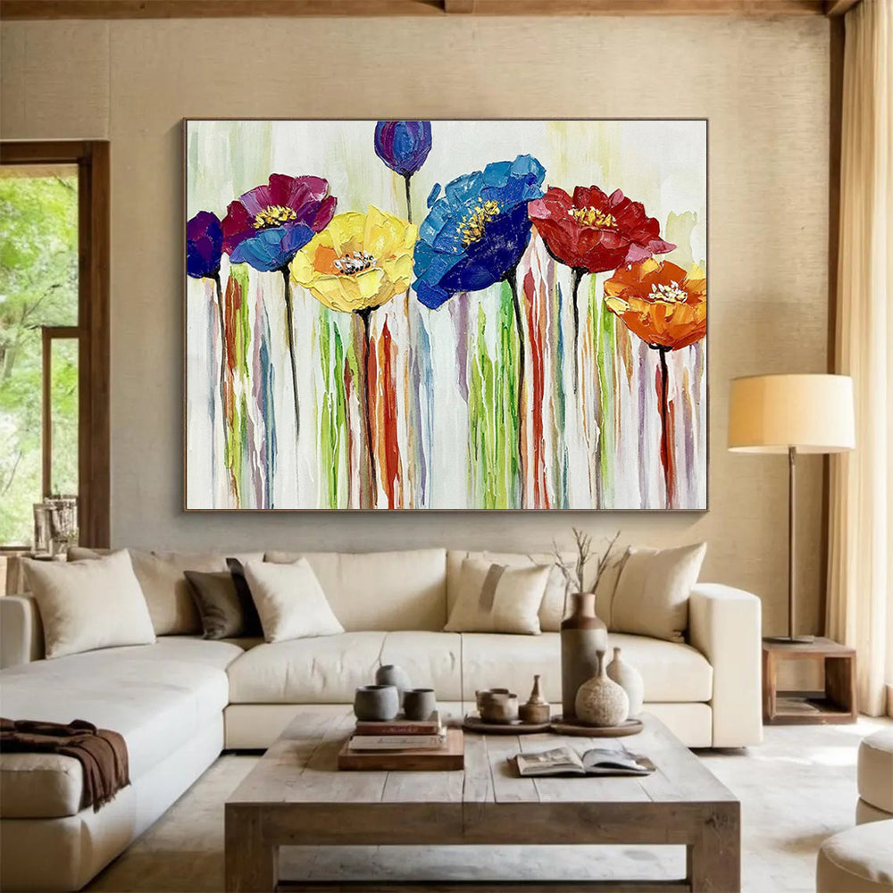 Large - Sized Hand - Painted Textured Abstract Painting for Accented Spaces DKH783