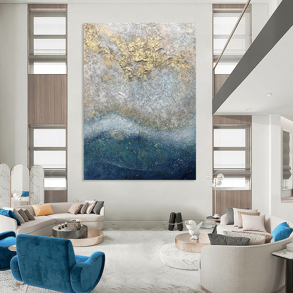 Delicately Textured Abstract Painting for Bedroom & Office DKH0958
