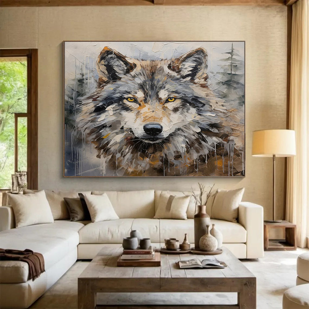 Textured Wolf Portrait - Wild Adventure Den Decor DLZ078
