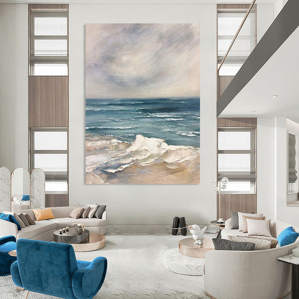 Grand - Sized Hand - Painted Custom Abstract Canvas for Office and Bar DTP048