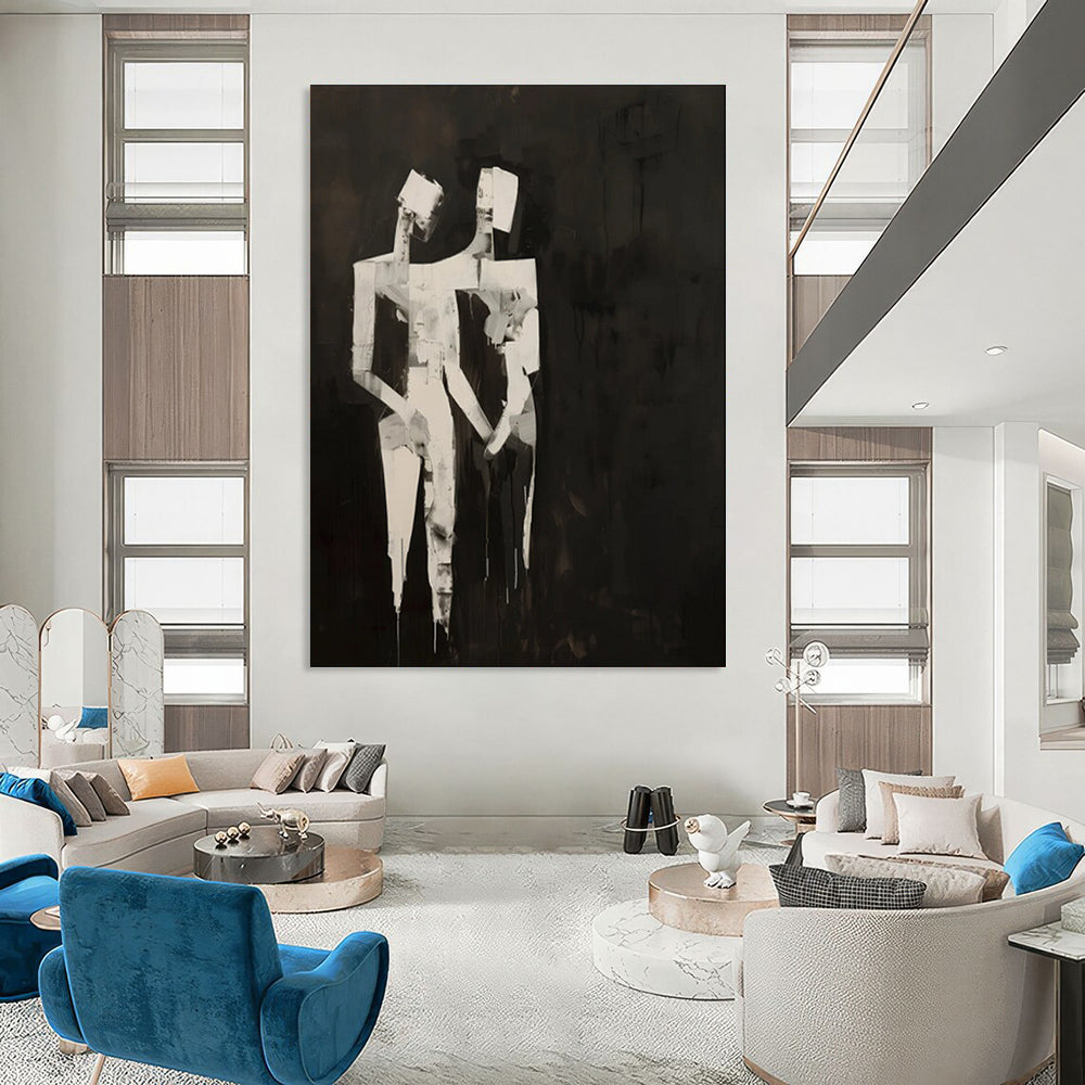 Large-Scale Custom Hand-Painted Abstract Art for Living Room & Hotel LargeART1934