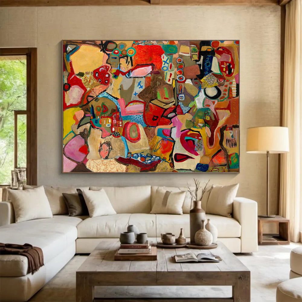 Colorful Abstract Narrative - Intriguing Living Room or Office Art DLZ240