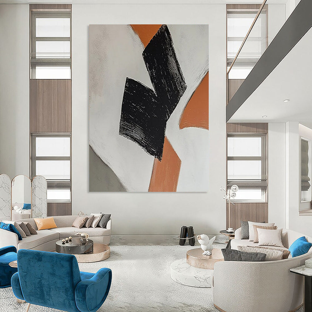 Craggy Horizon: Hand - Painted Custom Abstract Art for Living Room and Office DTP111