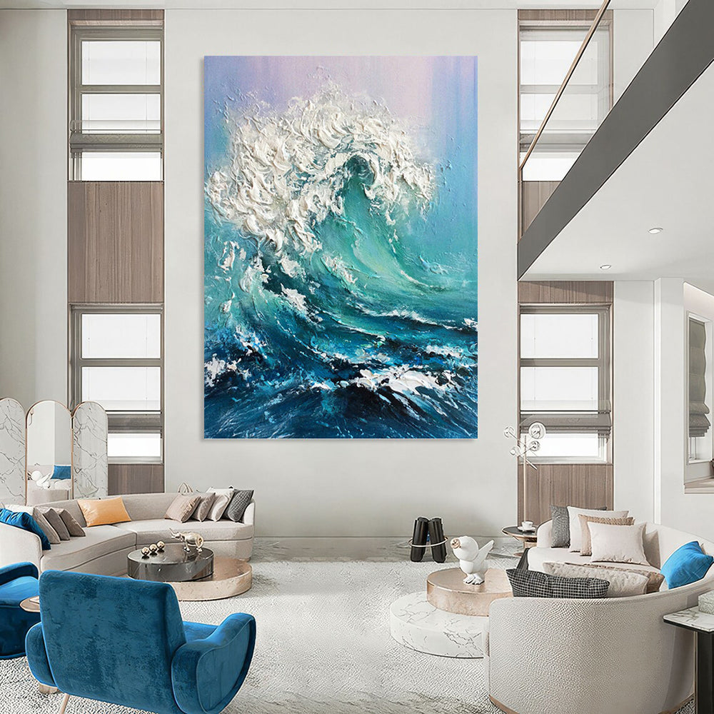Large - Sized Hand - Painted Custom Abstract Painting (with Three - Dimensional Textures), Revitalizing Entryway and Living Room DKH1448