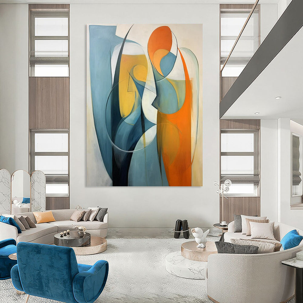 Monumental Hand-Painted Abstract Wall Art for Dining Room & Wine Cellar LargeART2233