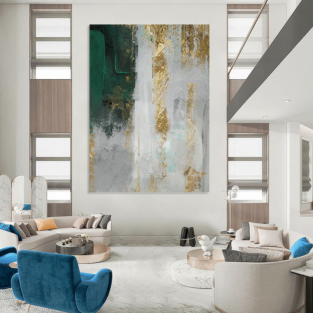 Supersized - Format Hand - Painted Textured Custom Abstract Madrigal, for Living Room and Entryway DKH1518