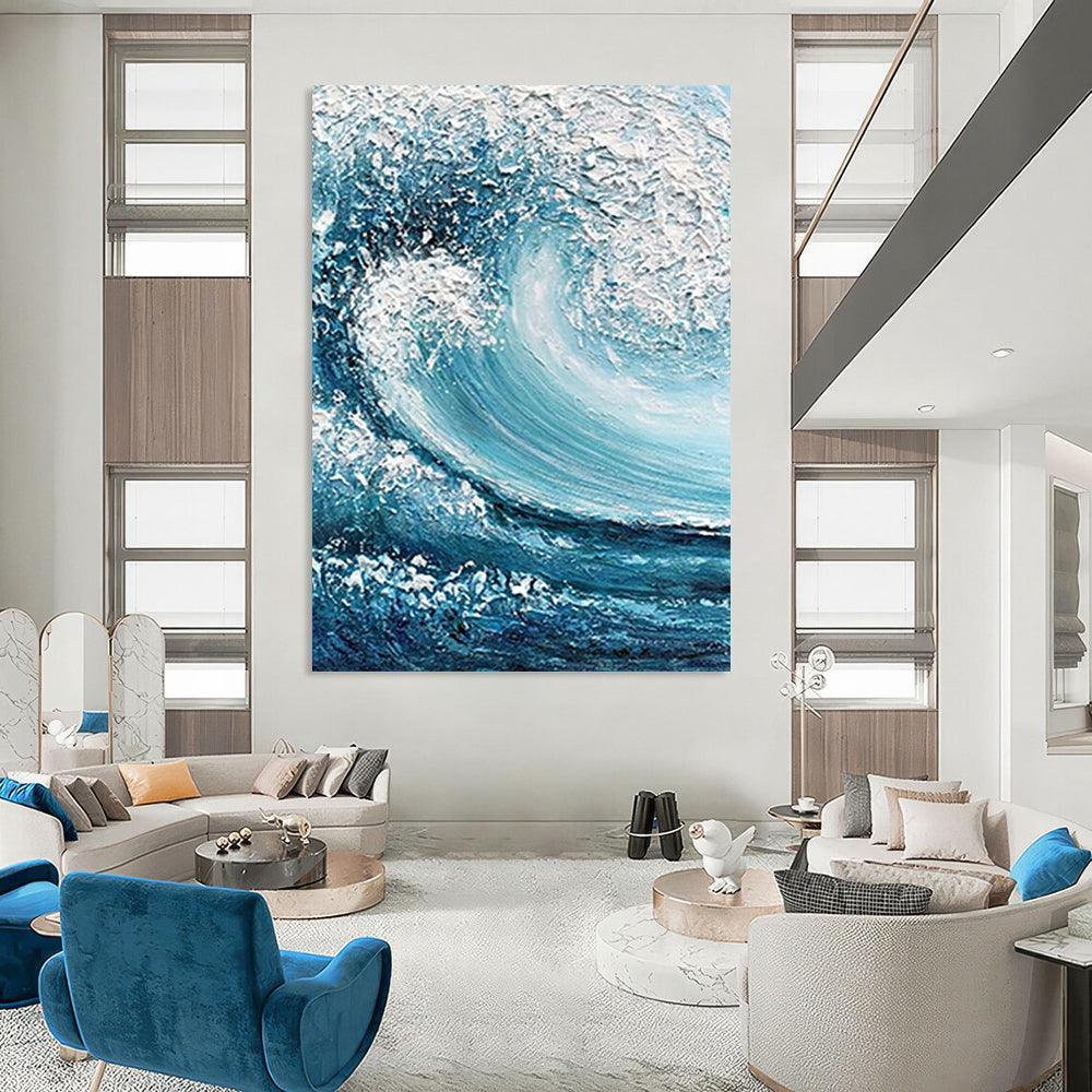 Large Custom Abstract Paintings: Textured Beauty for Office & Bar DTP322