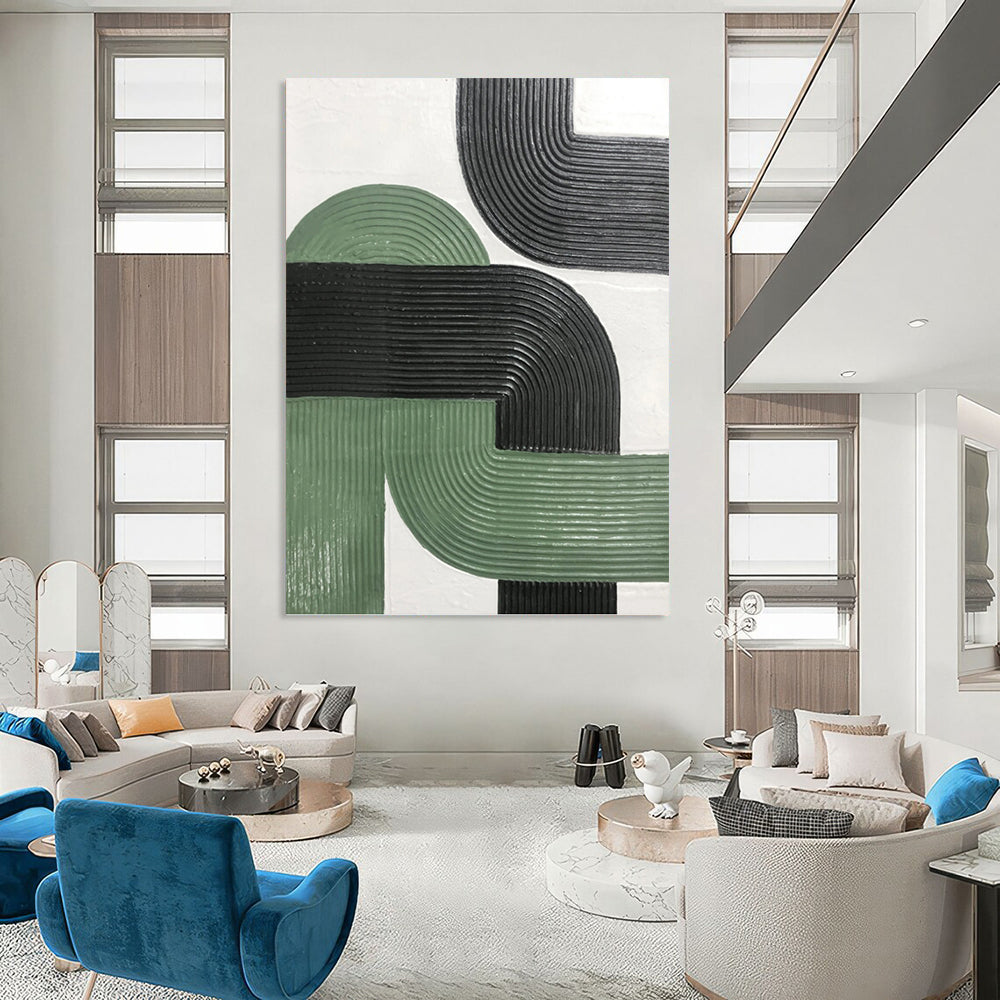 Expertly Designed Hand - Painted Textured Canvas Abstract for Office & Hotel Suite DKH1171