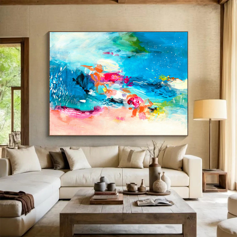 Tailored Giant Abstract Canvas for Rooftop Bar DKH031