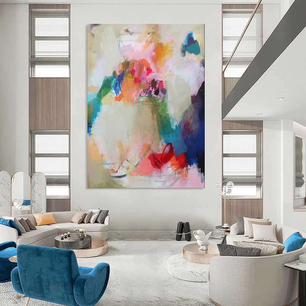 Large-Scale Custom Hand-Painted Abstract Art for Hallway & Entryway LargeART1856