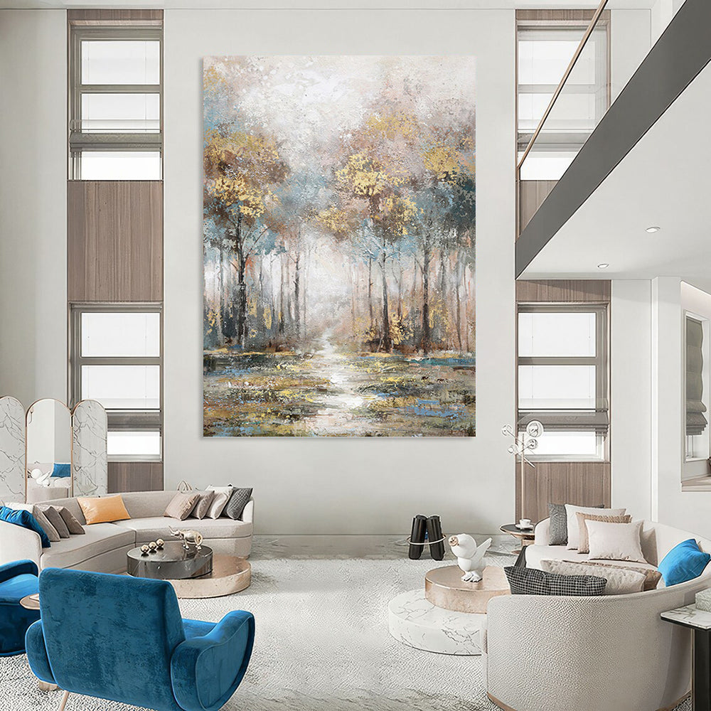 Large - Sized Magical Hand - Painted Textured Abstract on Canvas for Bedroom & Entryway DKH1433