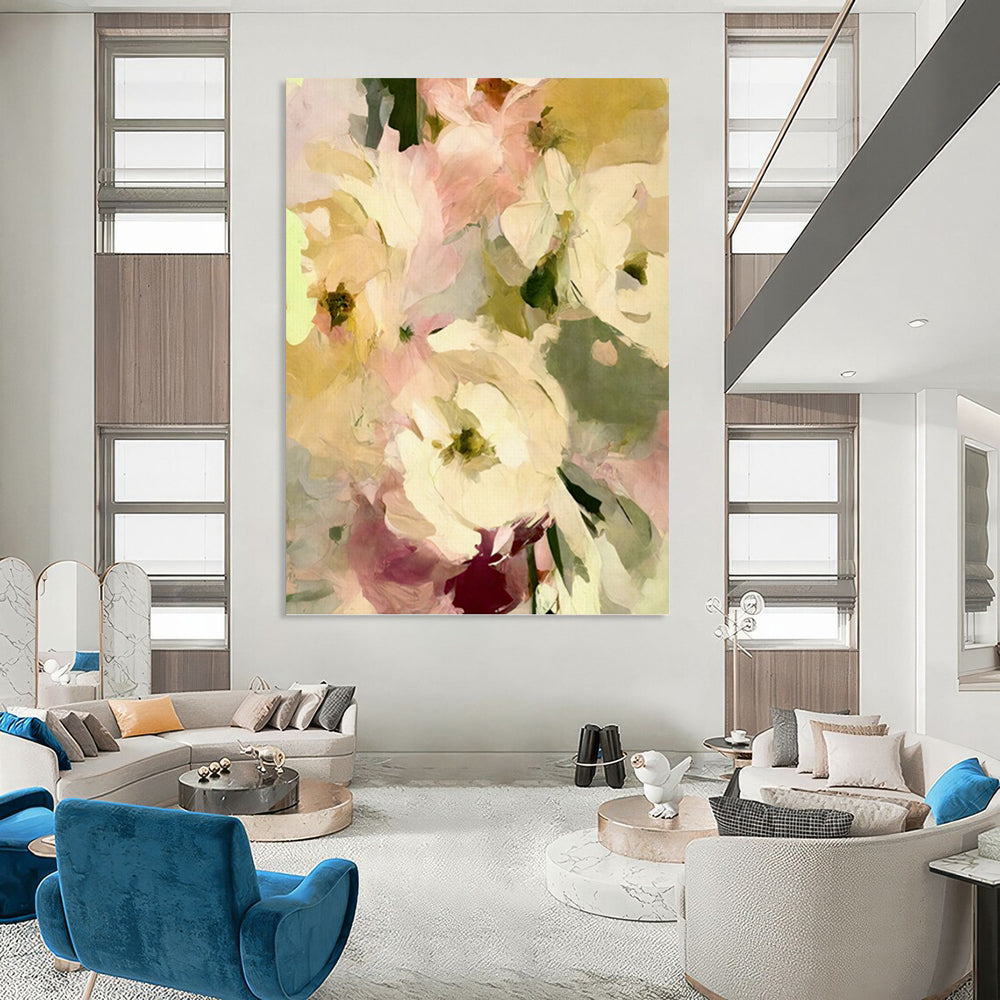 Vivacious Hand - Painted Textured Abstract Painting on Canvas for Bedroom & Office DKH1354