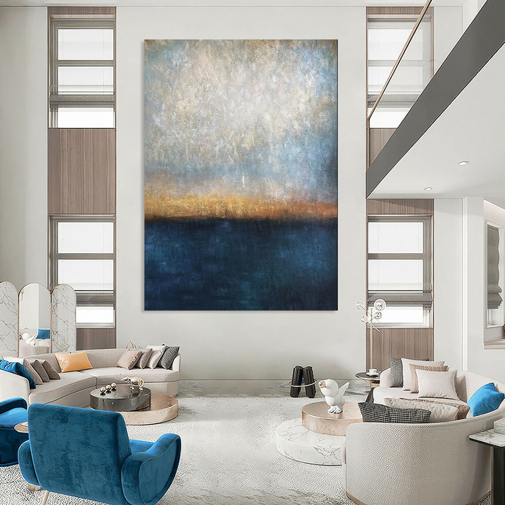 Textured & Rustic Hand-Painted Custom Abstract Painting for Living Room & Hallway LargeART1983