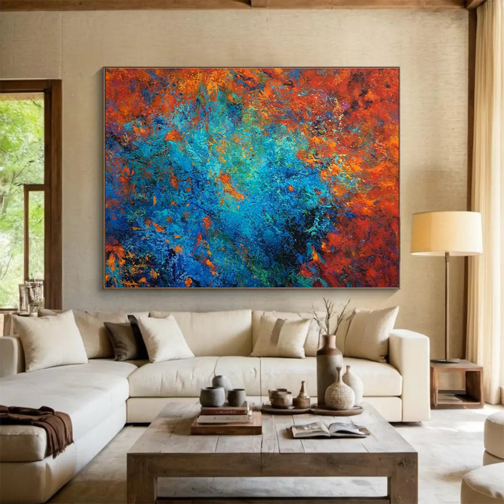 Vast Handmade Textured Abstract Wall Mural for Artistic Enhancement DKH723