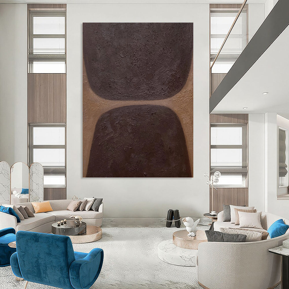 Creatively Curated Hand - Painted Textured Canvas Mural for Bar & Hotel Lobby DKH1169