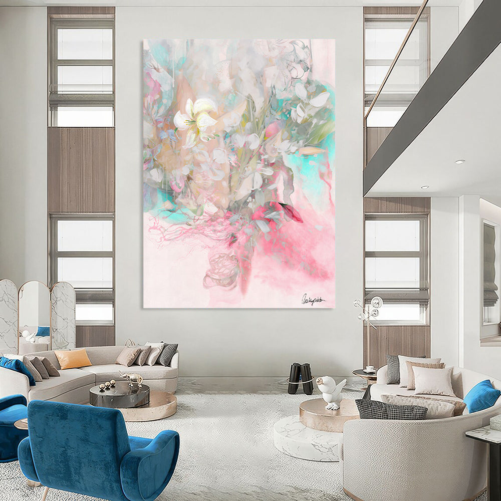 Striking Custom - Painted Textured Canvas Abstract for Living Room & Entryway DKH1084