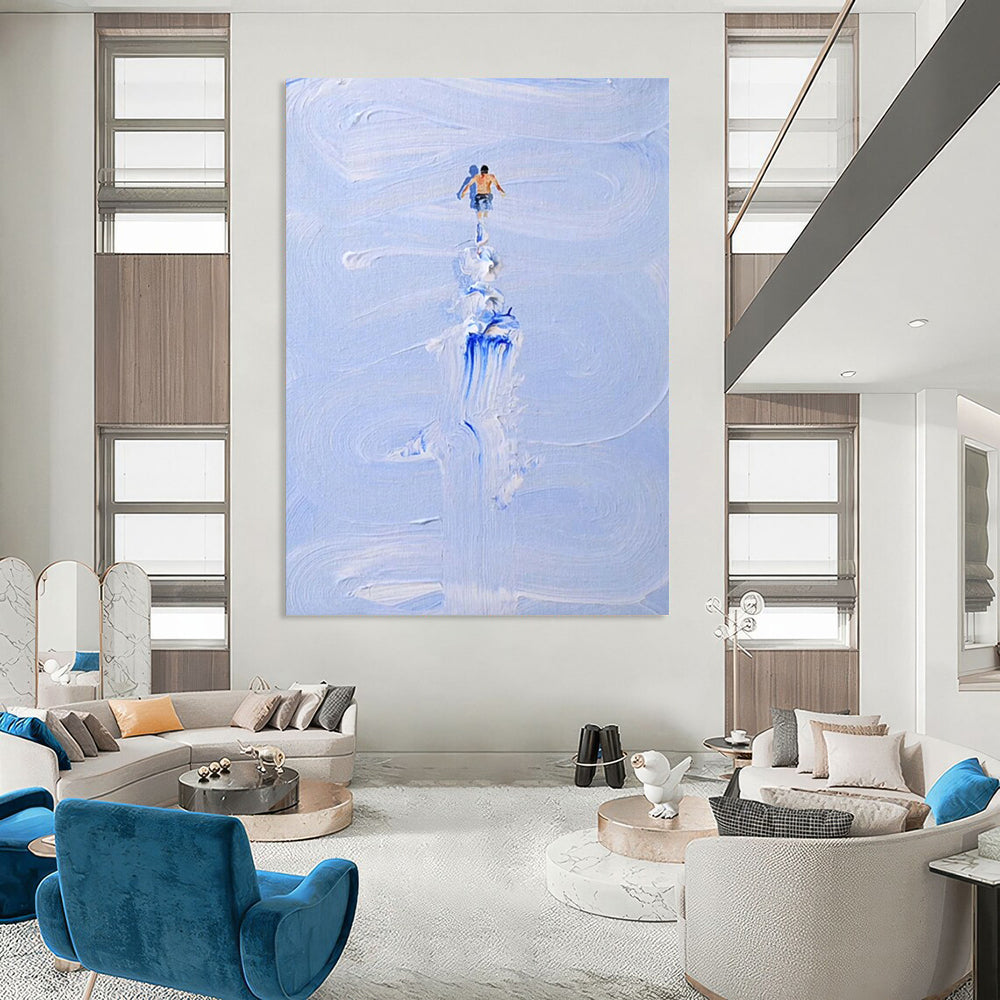 Custom Hand-Painted Abstract Masterpieces: Textured Beauty for Hotel & Entryway DTP327