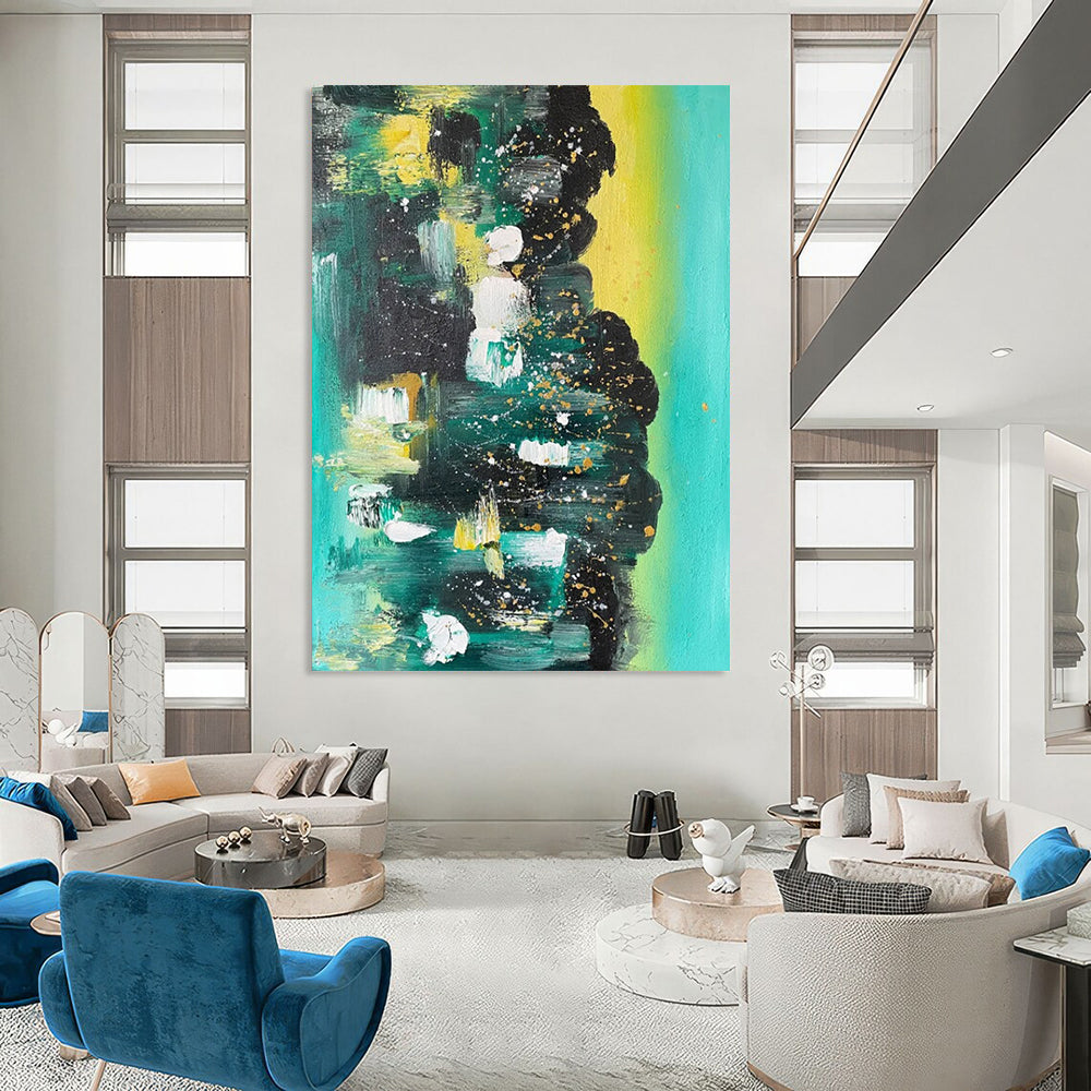Extended - Sized Hand - Painted Custom Abstract Canvas for Bedroom and Hallway DTP038