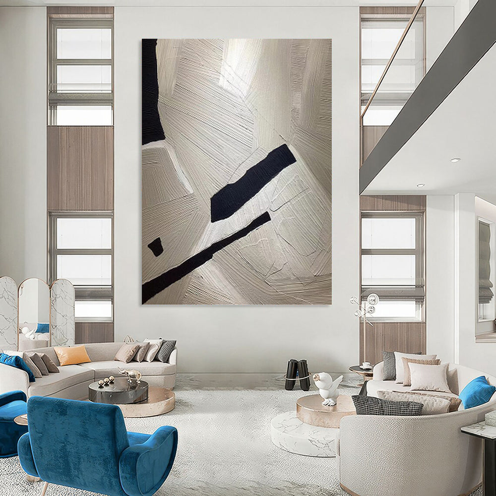 Thrillingly Immense Hand - Painted Textured Abstract Artwork for Gym & Fitness Studio DKH1241