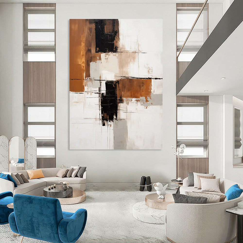 Rainbow Mist: Super - Sized Hand - Painted Custom Abstract Canvas for Dining Room and Entryway DTP129