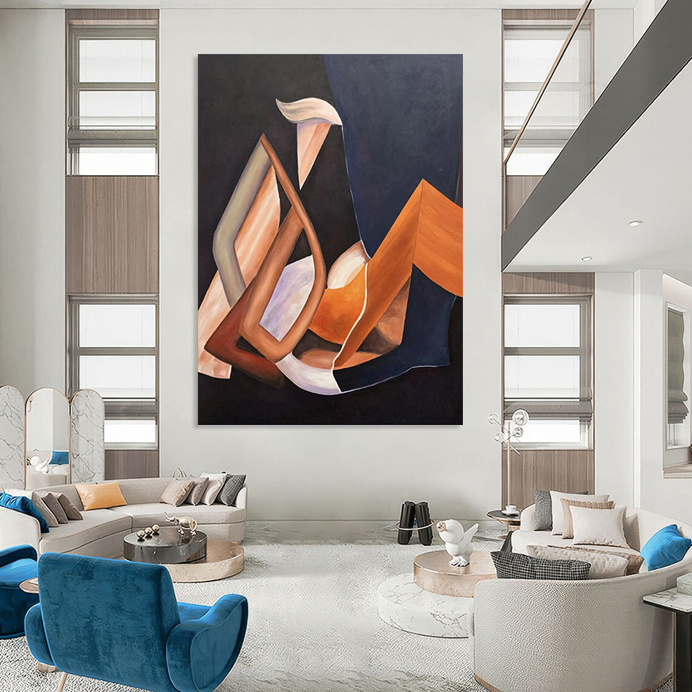 Large Abstract Painting with Expressive Textures for Living Room & Dining Room DKH0927