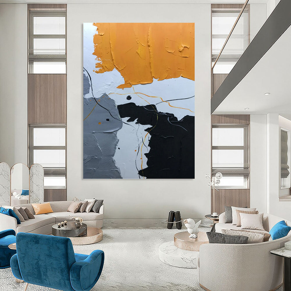 Serene Hand - Painted Textured Abstract for Bedroom & Living Room DKH1334